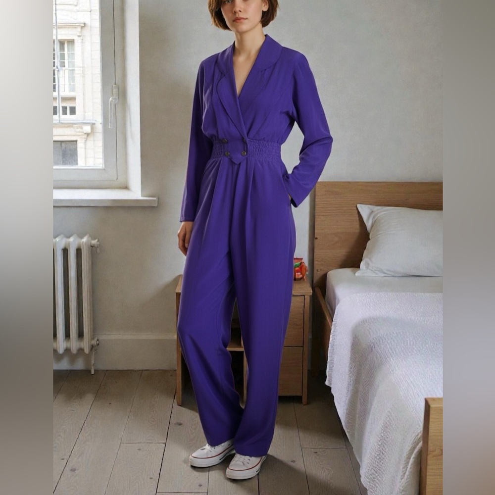 Vintage 90s Joseph Ribkoff Royal Blue-Purple Jumpsuit – Petite XS